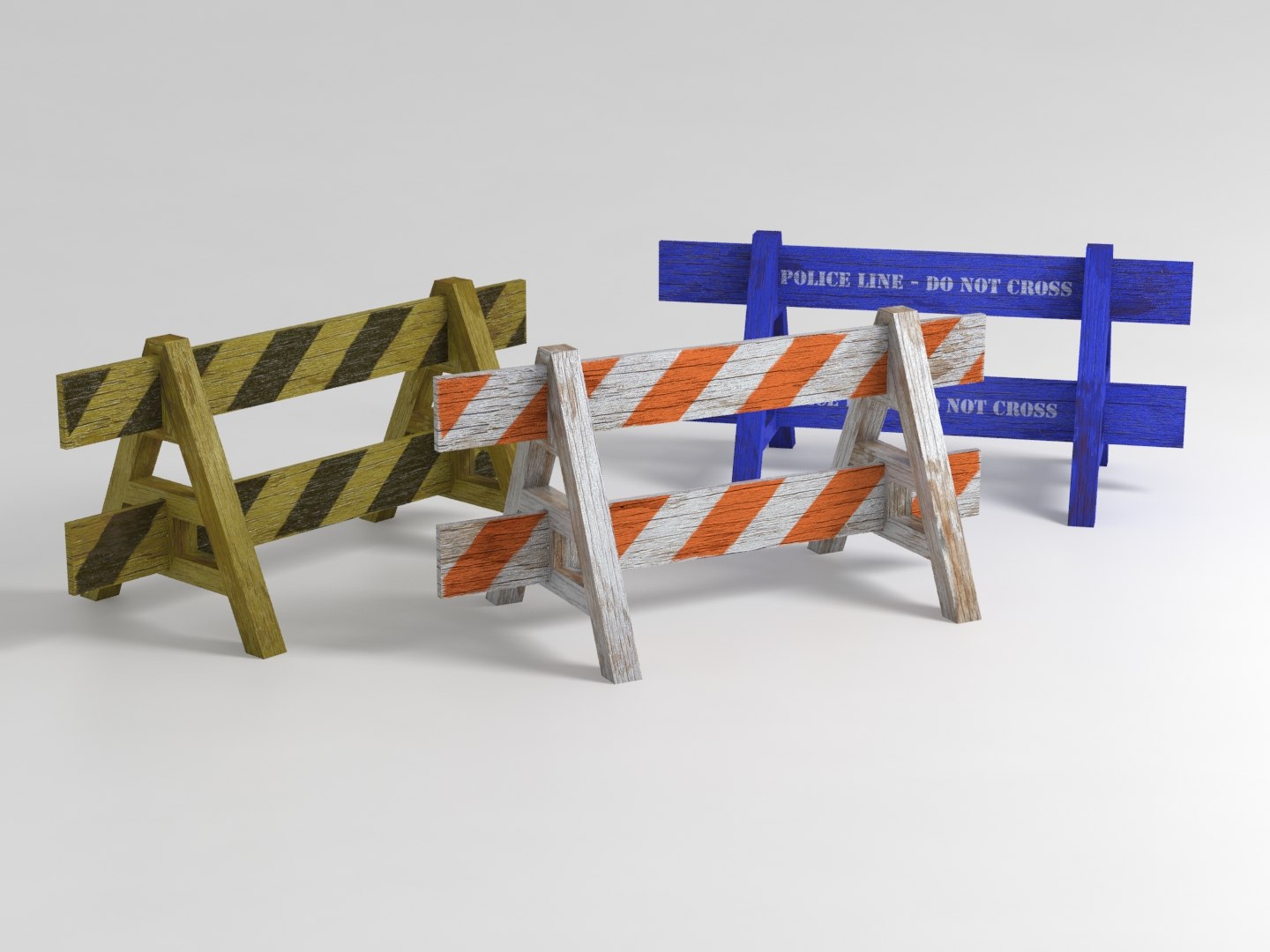 Max 3 Wooden Barriers Weathered