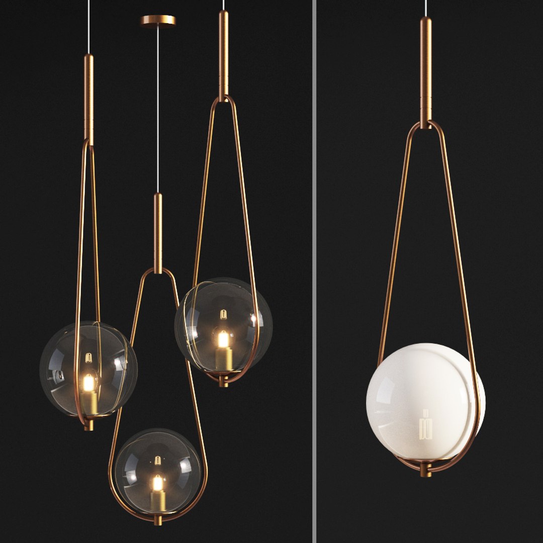 3D model pendant lamp loop brass - TurboSquid 1568619
