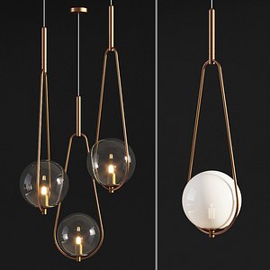 3D model pendant lamp loop brass