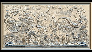 aquatic mermaid theme panno 3D model