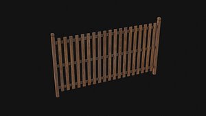 3D Wooden Fence model