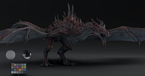 Legendary Volcanic Dragon - Rigged 3D model