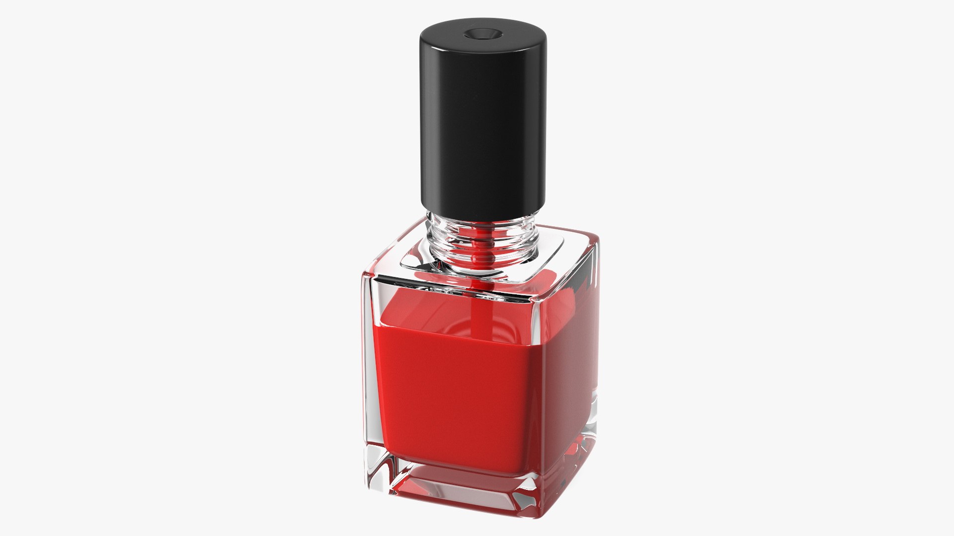 Red Nail Polish Bottle 3D model preview