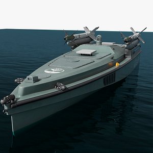 Magura V7 Drone with AIM9 Missiles on Water model