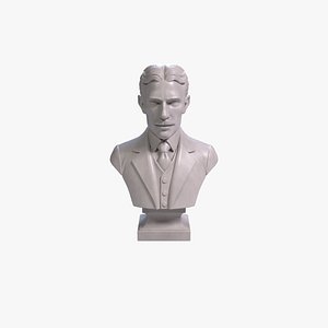 Nikola Tesla Bust Sculpture 3D Print Model STL File Printable Bust 3D