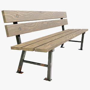 Wood Metal Bench model