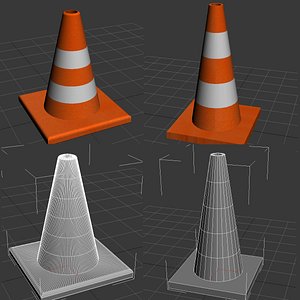 Traffic Cone High Low Poly