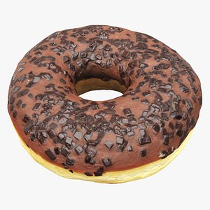 Donut with chocolate filling 3D