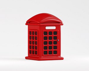 3D Red Telephone Booth model