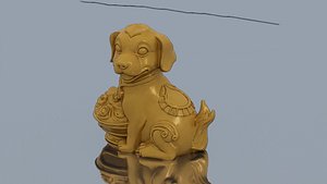 Golden dog sculp 3D model