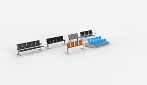 3D Waiting Room Chairs set 3D model