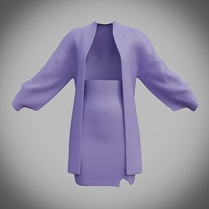 3D Female Apparel - Short skirt and Jacket 3D