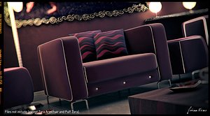 3d model italian design cushions