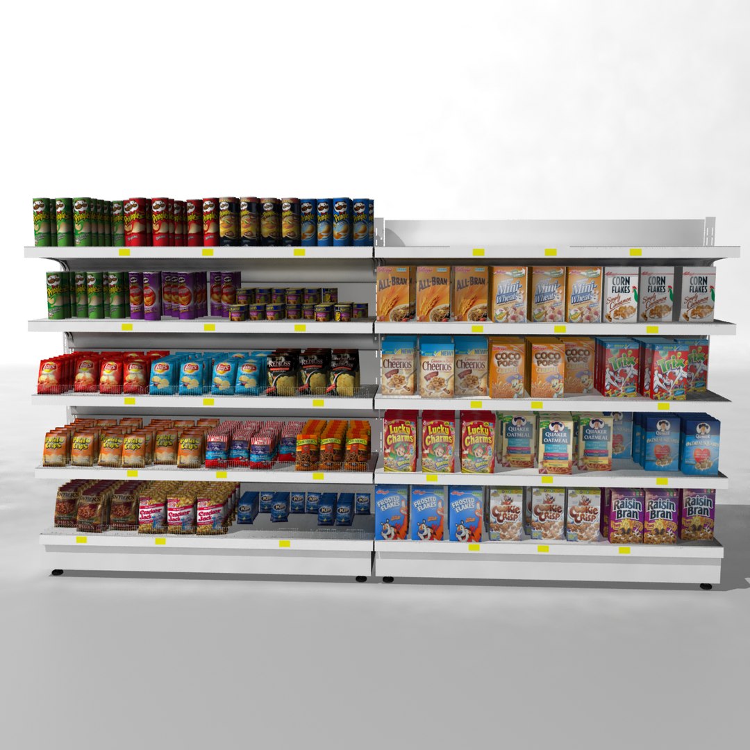 3d Model Supermarket Shelves