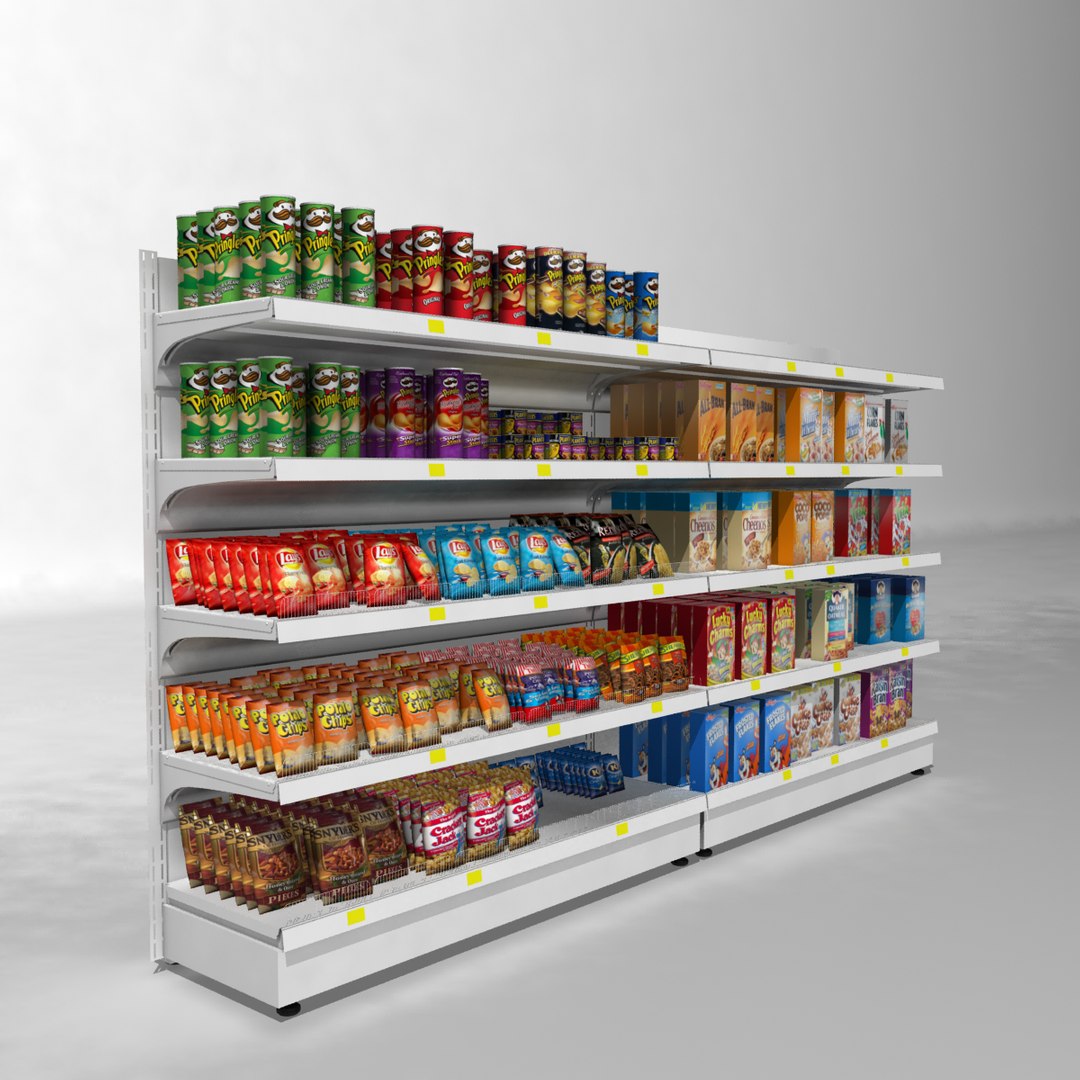 3d Model Supermarket Shelves