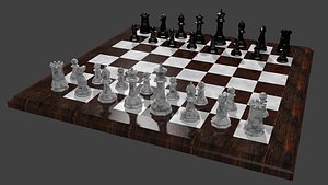 chess set 3d blend