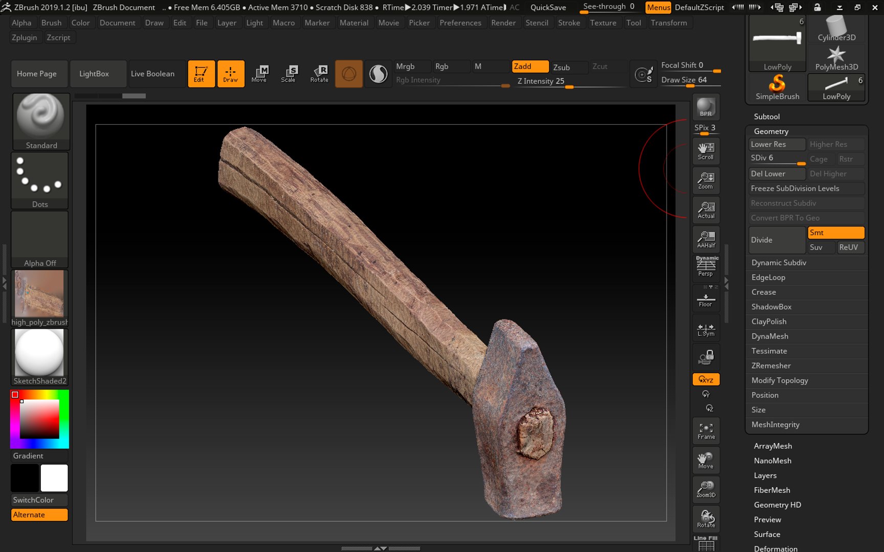 Scanned Hammer Model - TurboSquid 1609595