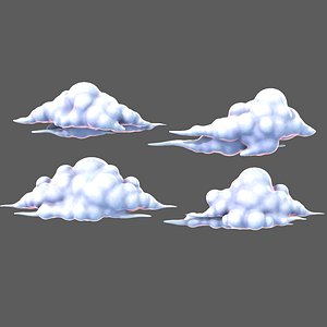 Clouds cartoon V09 3D model