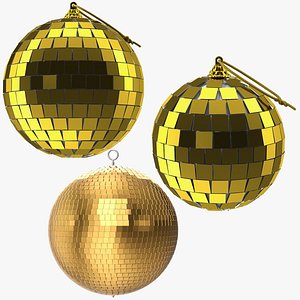 Golden Disco Balls Collection 3D model