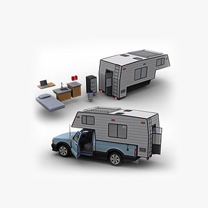 3D Camper Truck With Interior