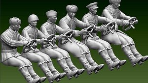 3D model drivers soldiers ww2 russia