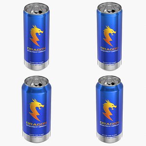 3D Open Energy Drink Can Bundle Collection
