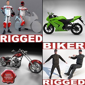 3d model of motorcycles v3 chopper bike