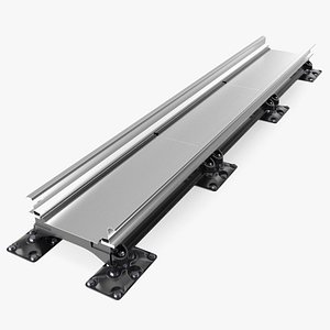 Industrial Narrow Railway Rails 3D