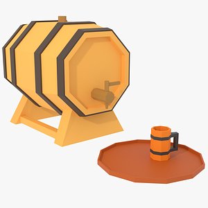 beer barrel tankard 3D model