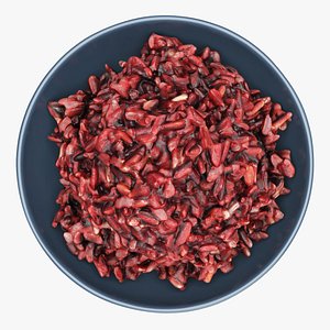 Cooked black jasmin rice 3D model
