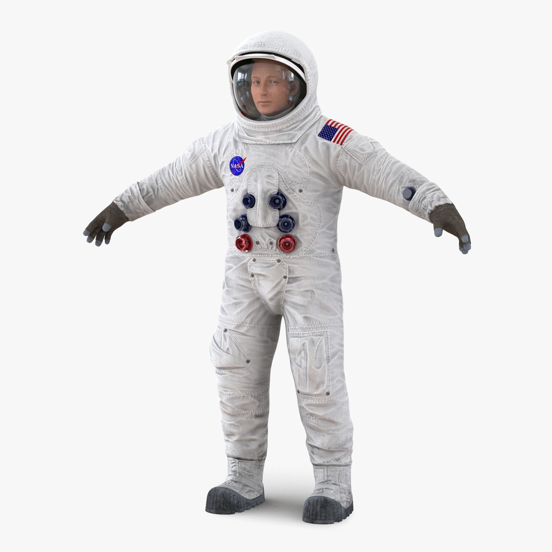 Astronaut NASA Wearing Spacesuit A7L 2 3D Model preview