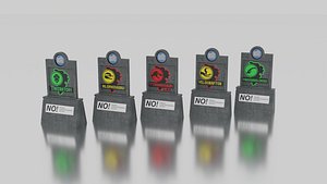 Jurassic Park Paddock Signs Pack 3D model