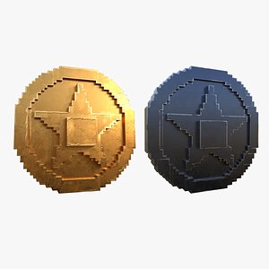 Voxel Star Coin 3D model