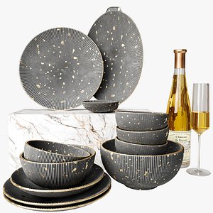 Set of dishes 3D