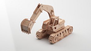 Wooden toy - 1984 Excavator