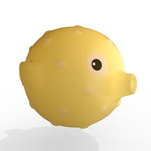 3D cute baby puffer fish model