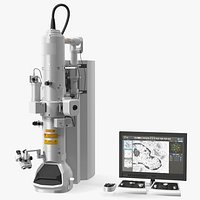 Generic Electron Microscope With Monitor