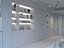 Modelo 3D del interior de una sala de estar amplia, moderna y minimalista