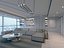 Modelo 3D del interior de una sala de estar amplia, moderna y minimalista