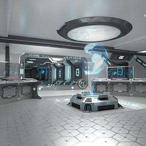 3D sci-fi interior spaceship model