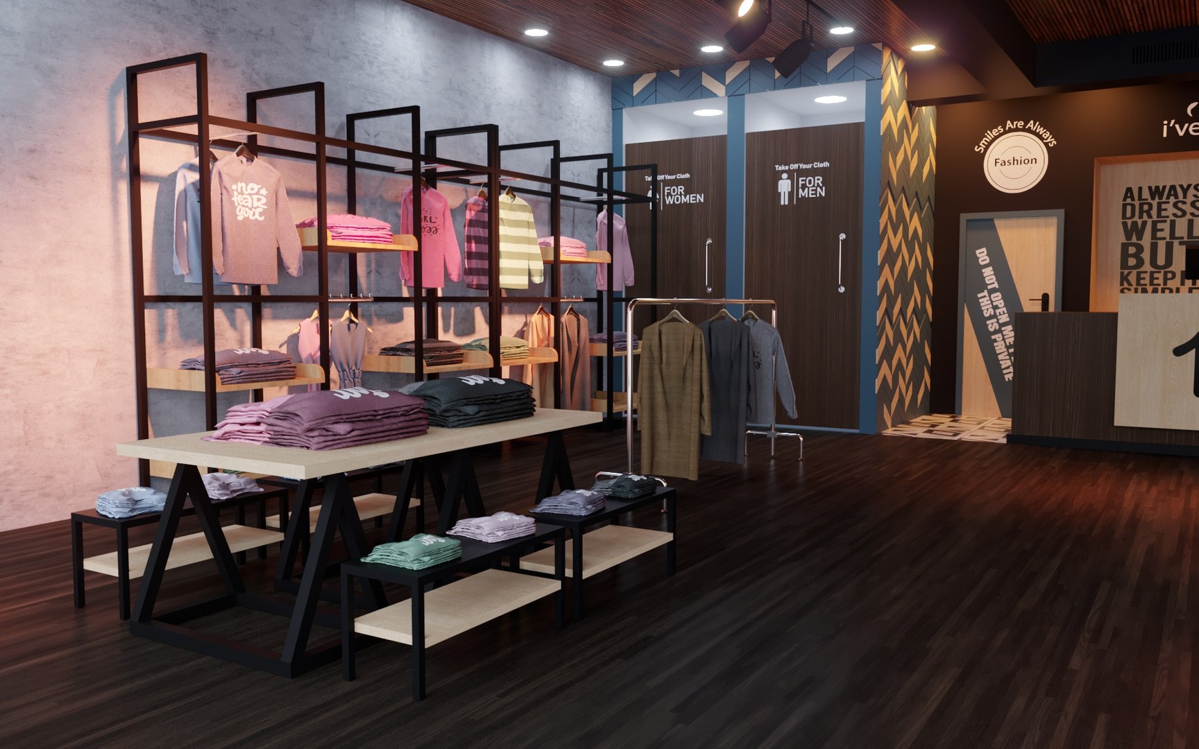 Apparel Clothing Interior Design 3D Model - TurboSquid 1484680