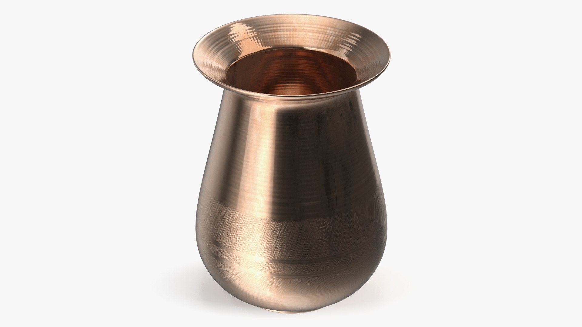 Tall Copper Vase with Flared Mouth 3D model preview