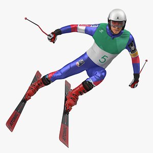 Extreme Downhill Skier 3D Model
