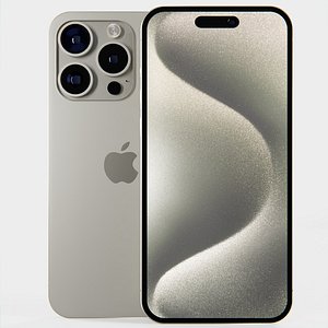 Apple iPhone 15 Pro Max Natural Titanium Pixels effects 3D model