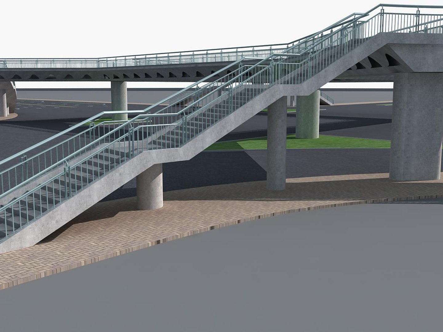 3dsmax Pedestrian Bridge Foot Footbridge