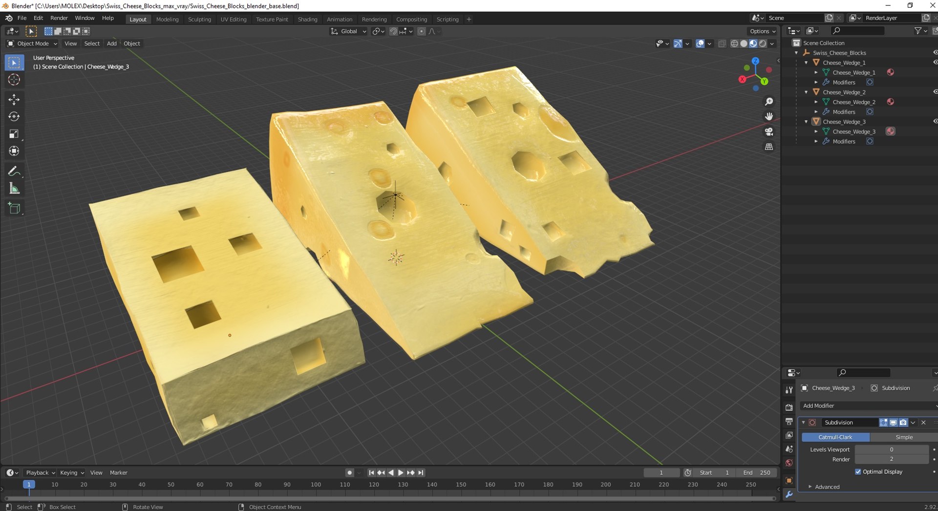 3D Swiss Cheese Blocks Model - TurboSquid 2217908