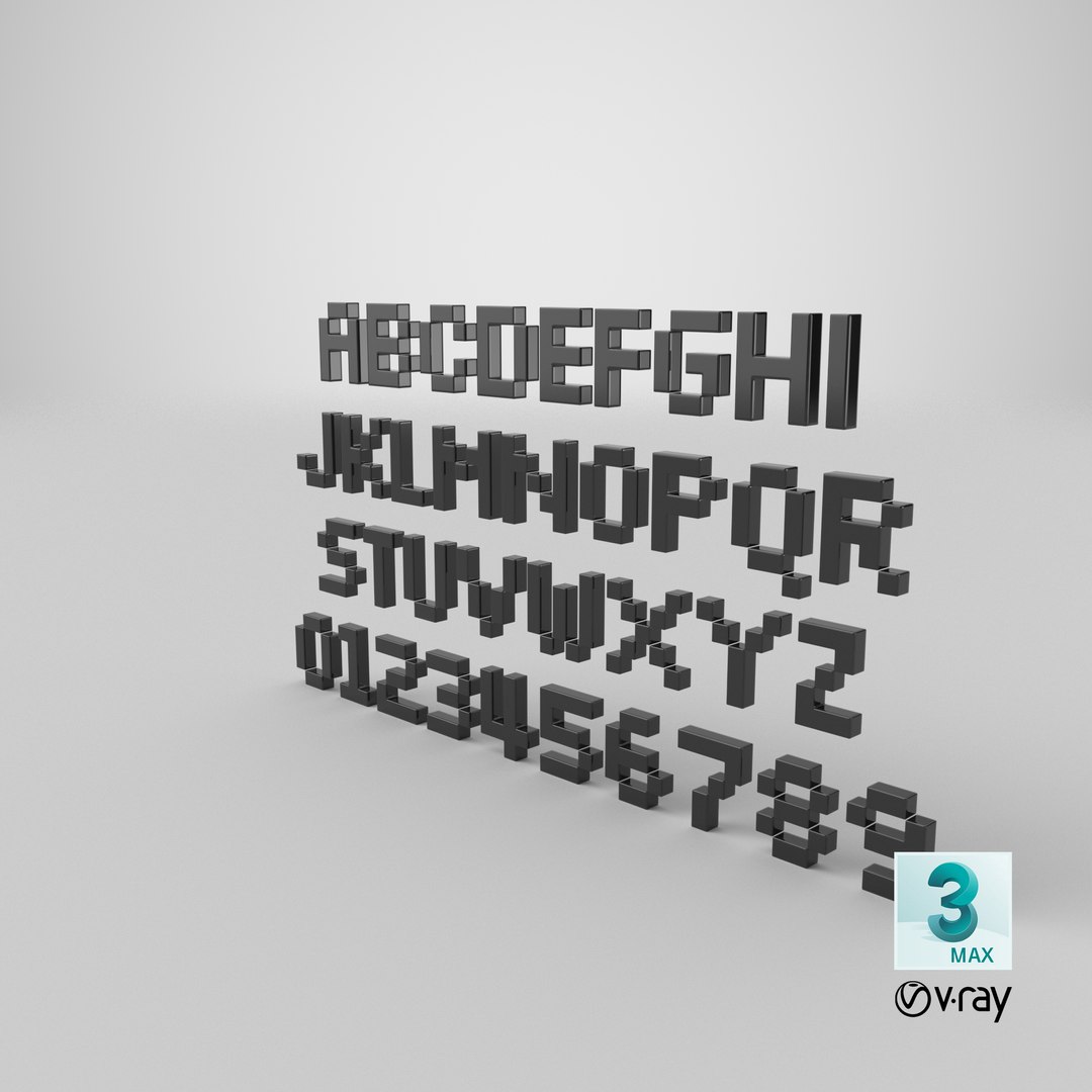 Pixel Font model https://p.turbosquid.com/ts-thumb/L9/5hdZzo/Ym/stemcell_max_vray_render/png/1697738366/1920x1080/fit_q87/338bcf5b4f3e3997dfd6f63a44aed38482e1cf61/stemcell_max_vray_render.jpg