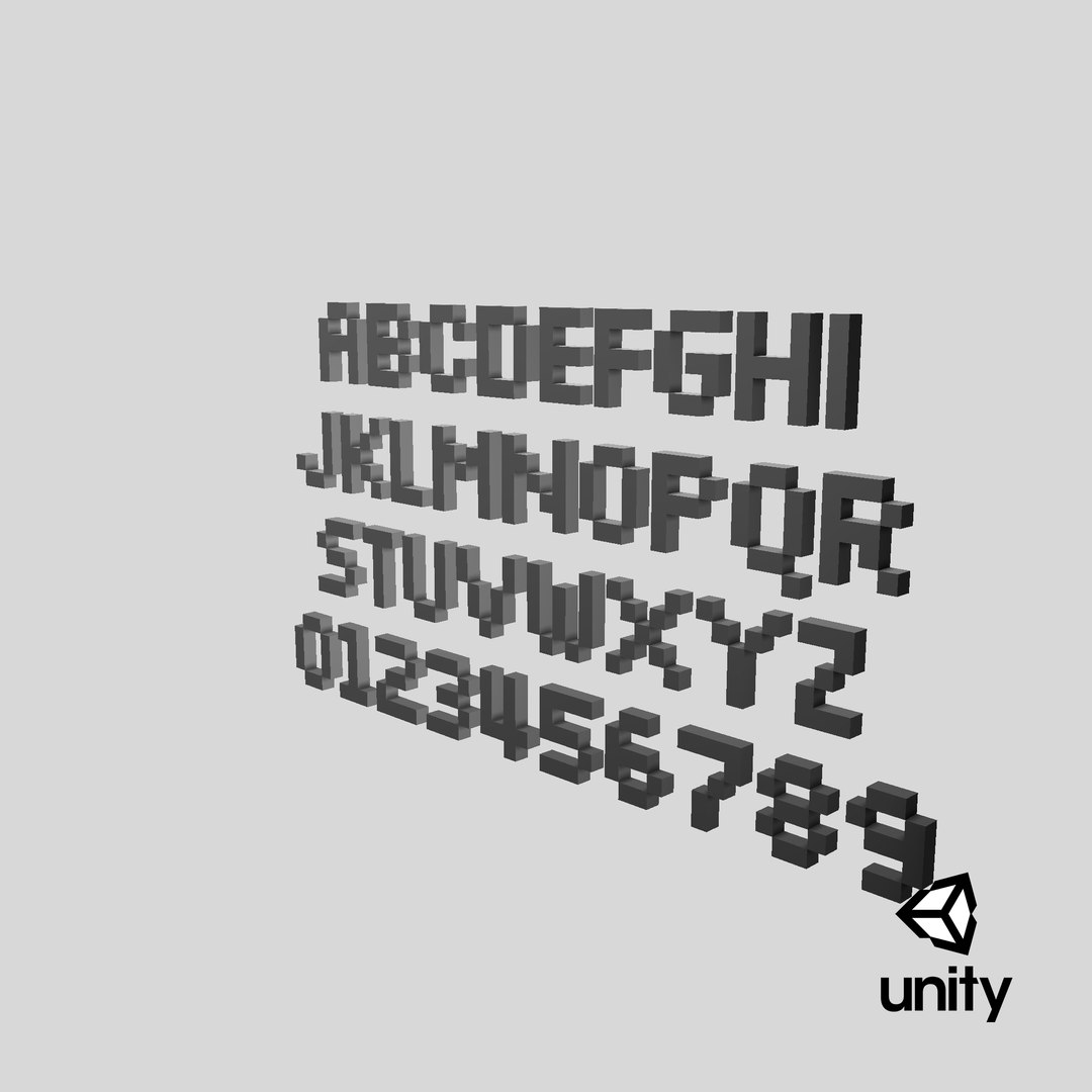 Pixel Font model https://p.turbosquid.com/ts-thumb/L9/5hdZzo/Z8/stemcell_unity_render/png/1697738371/1920x1080/fit_q87/6ff7759fee2dffaaece54678efae96f8b3396fb6/stemcell_unity_render.jpg