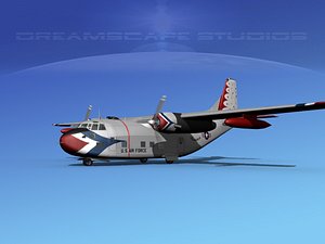 3D aircraft military fairchild transport model