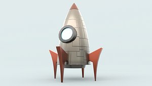 3D model cartoon rocket